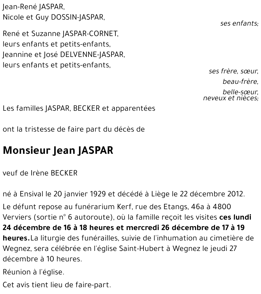 Jean JASPAR