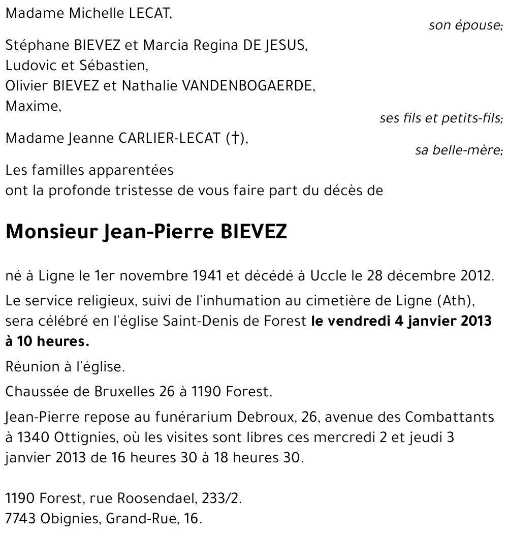 Jean-Pierre BIEVEZ
