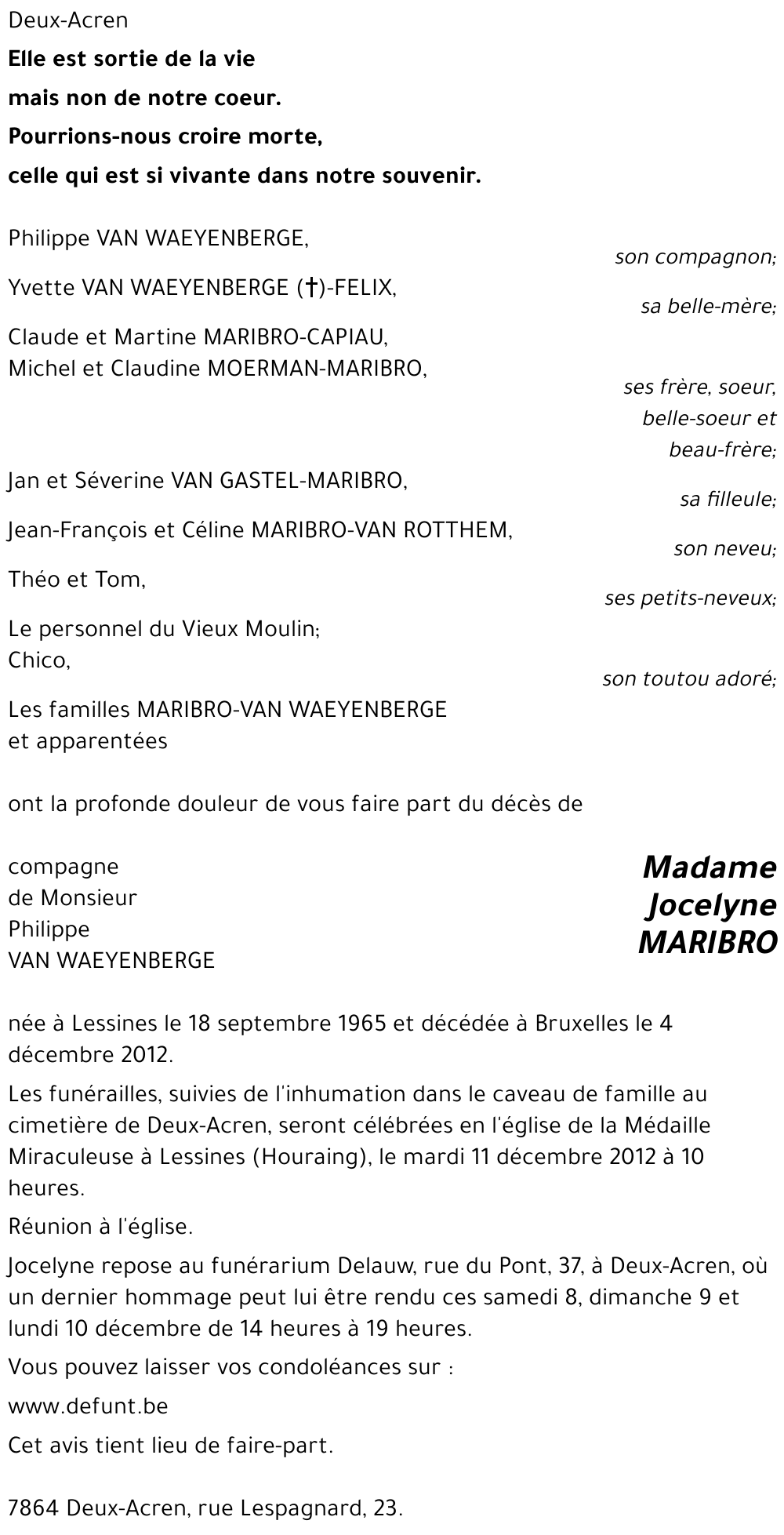 Jocelyne MARIBRO