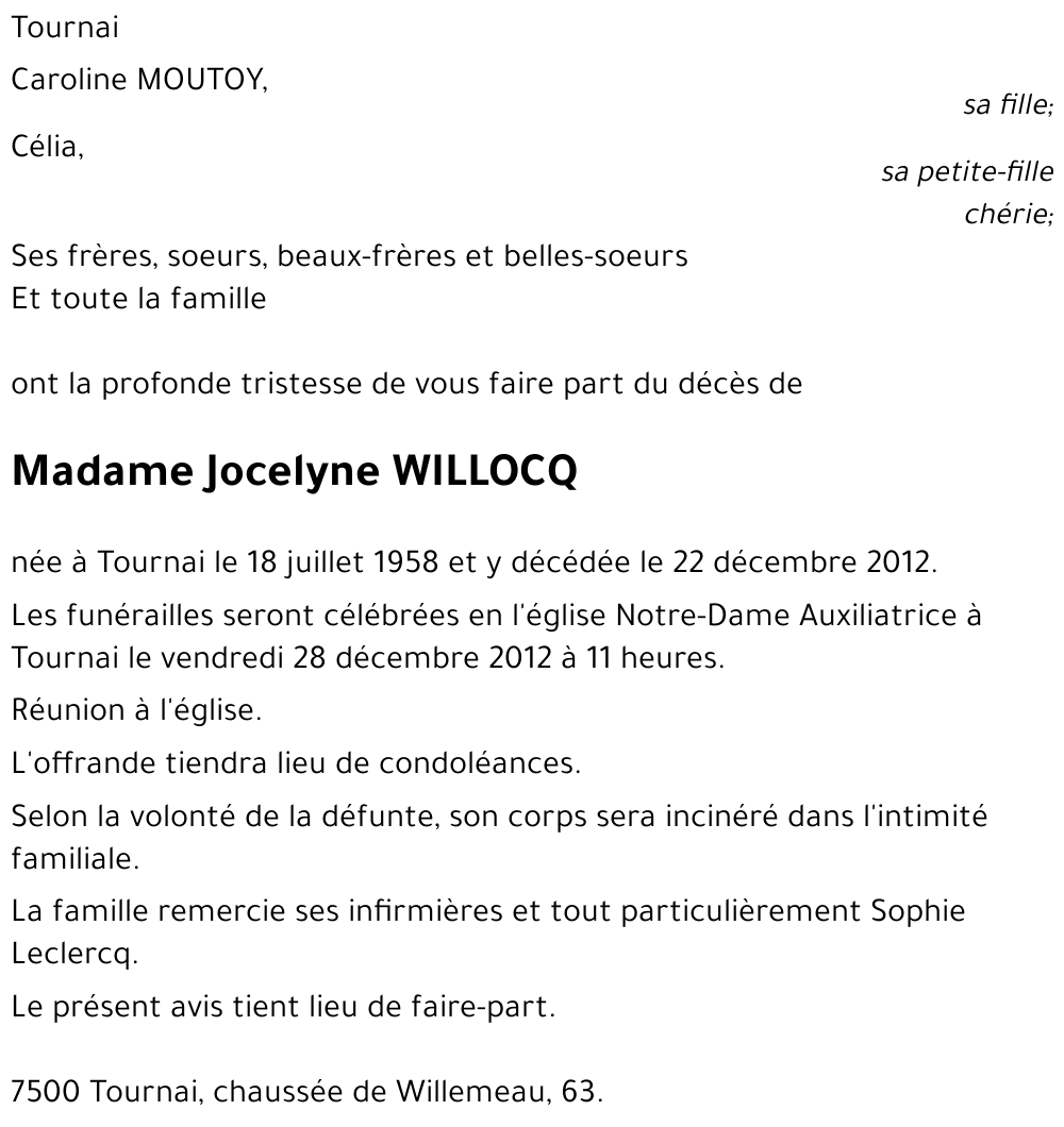 Jocelyne WILLOCQ