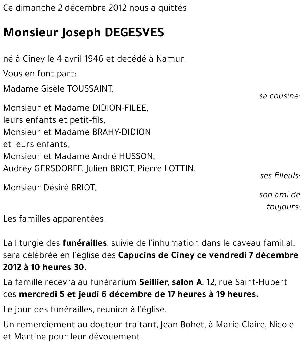 Joseph DEGESVES