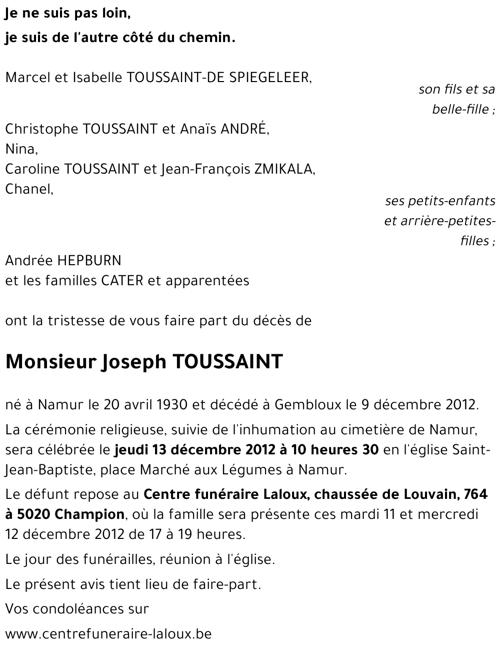 Joseph TOUSSAINT
