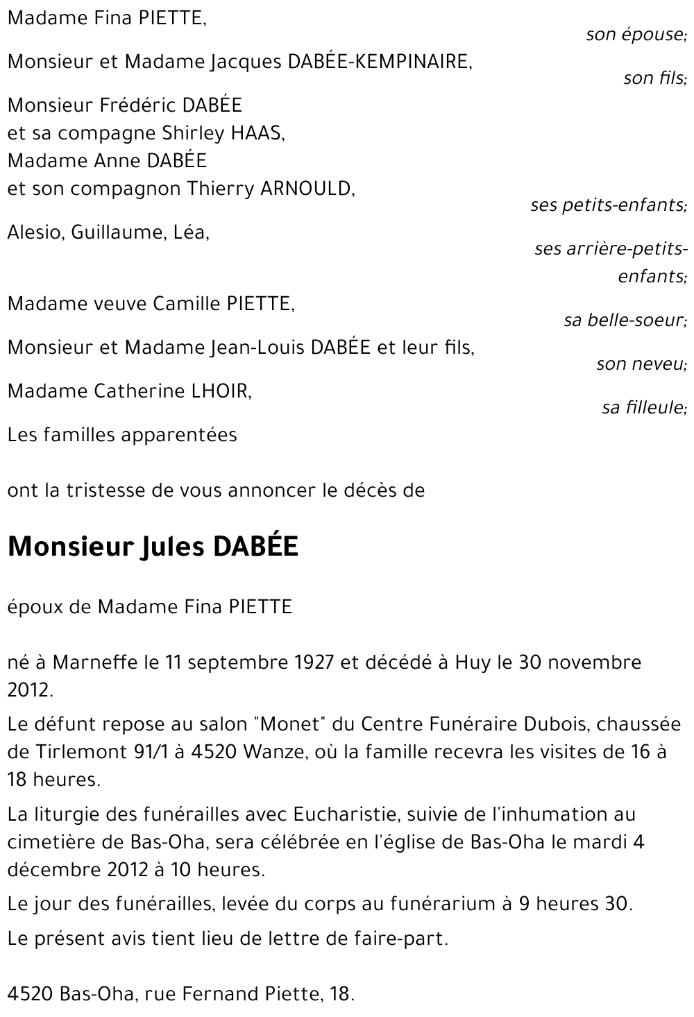 Jules DABÉE