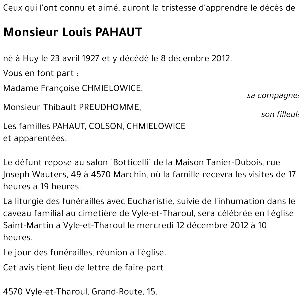 Louis PAHAUT