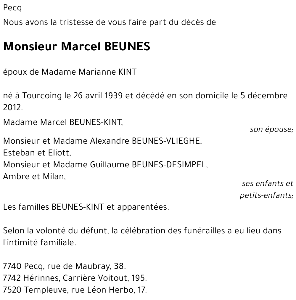 Marcel BEUNES