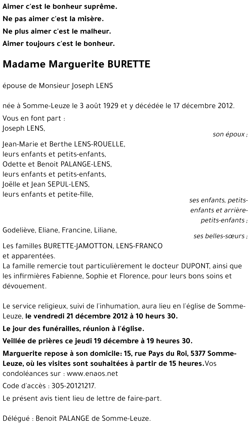 Marguerite BURETTE