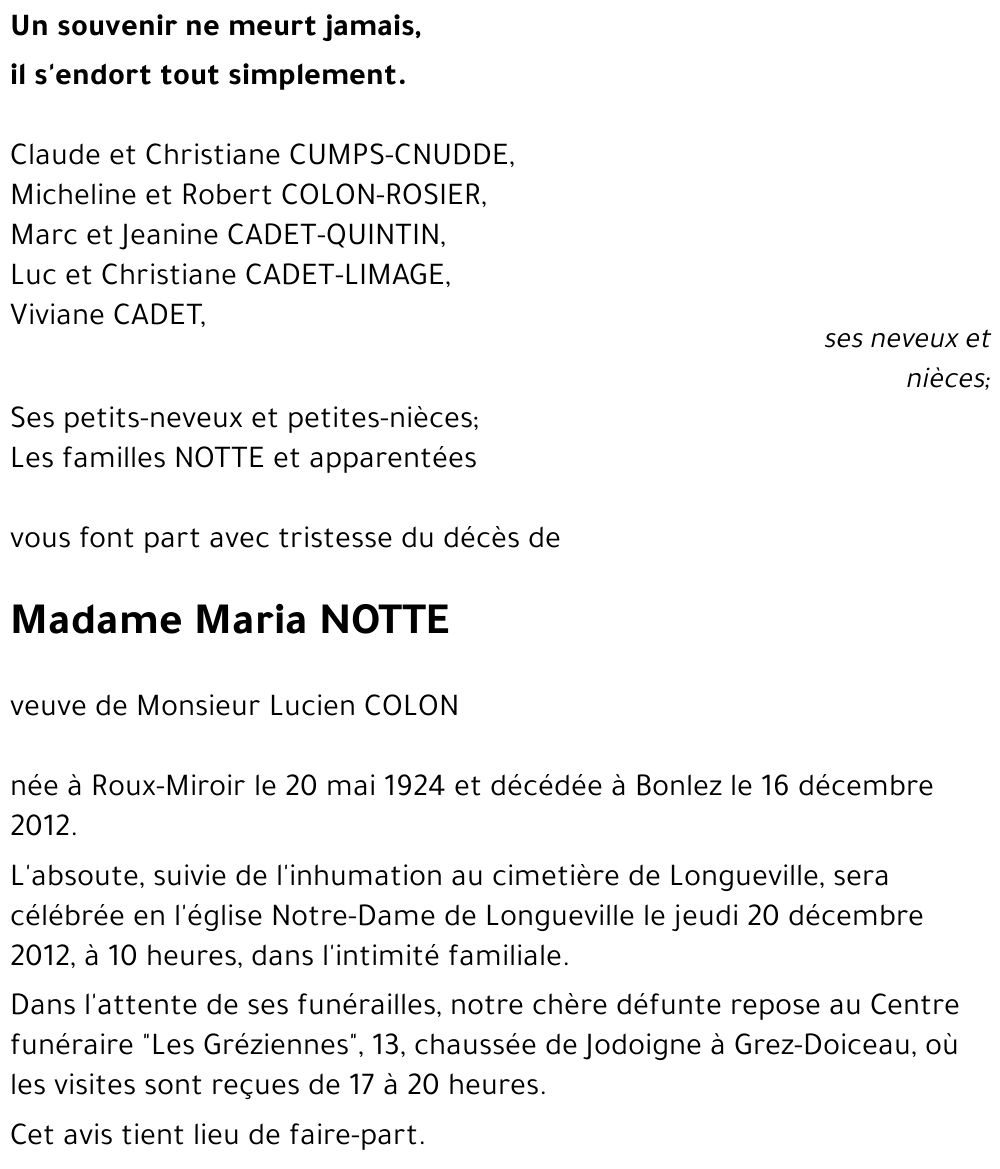 Maria NOTTE
