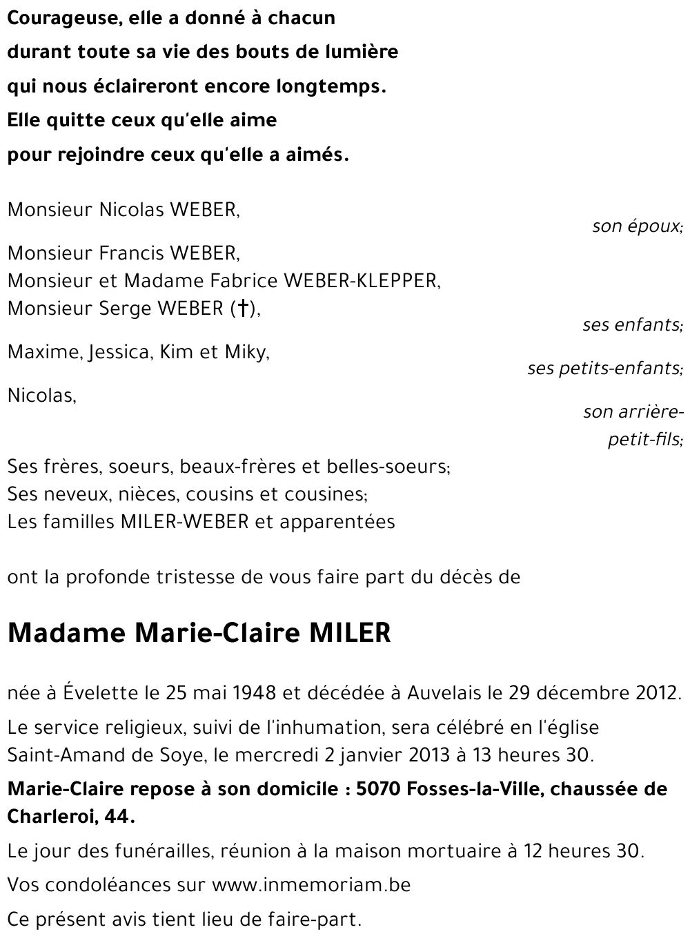 Marie-Claire MILER