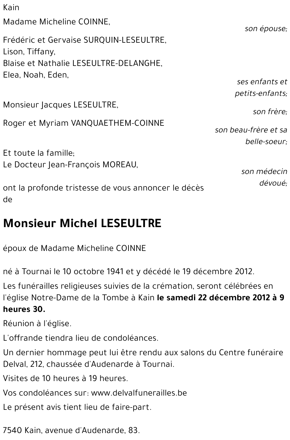 Michel LESEULTRE