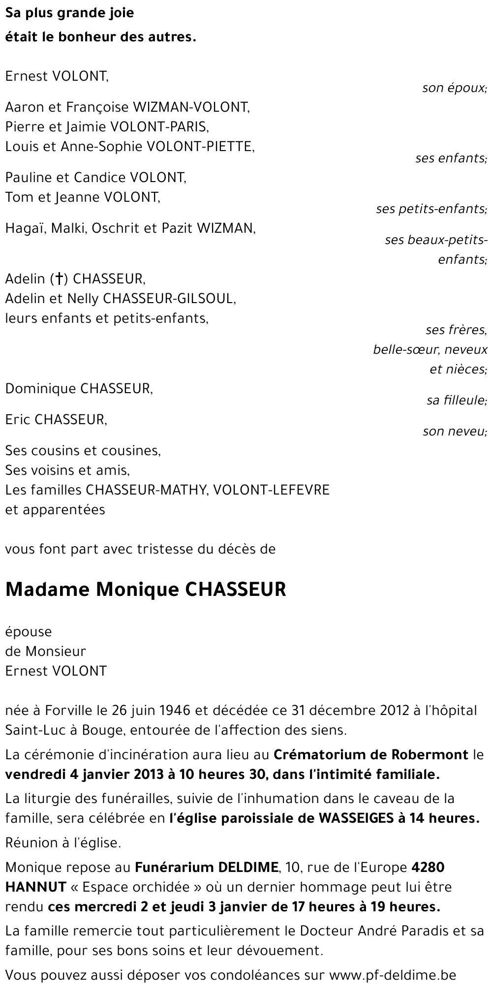 Monique CHASSEUR