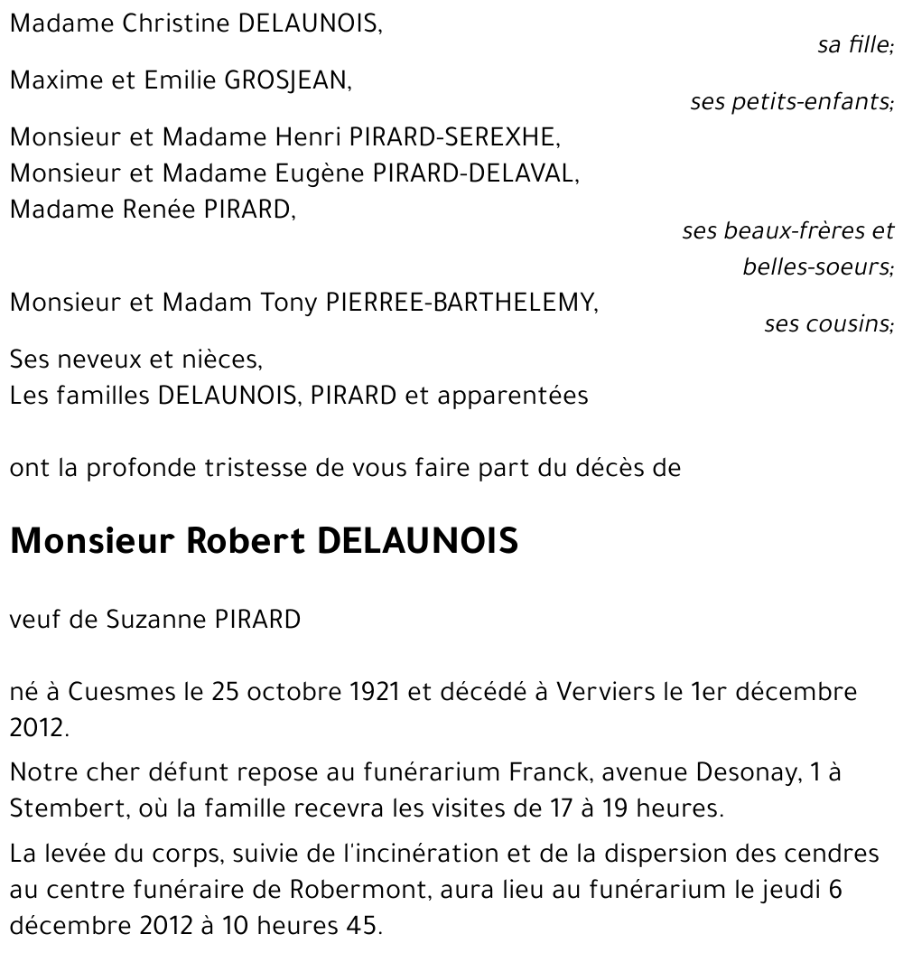 Robert DELAUNOIS