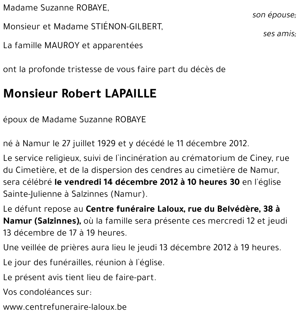Robert LAPAILLE