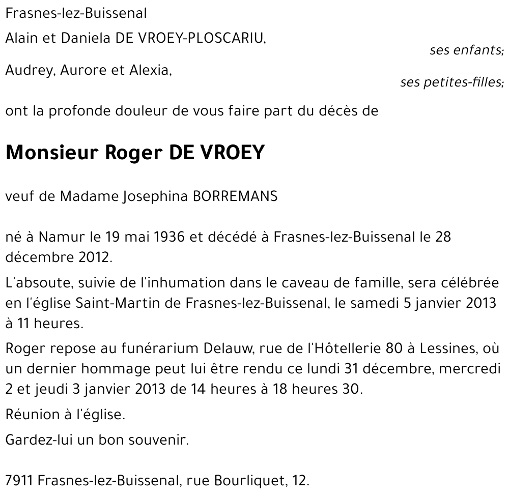 Roger DE VROEY