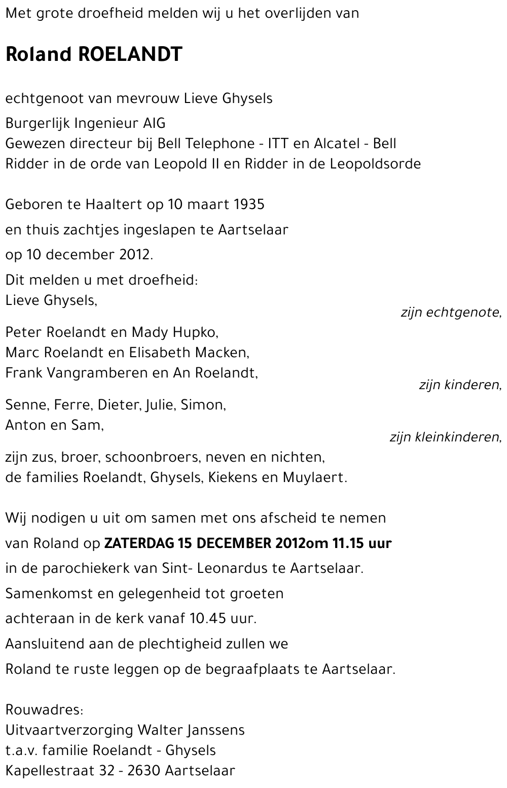 Roland ROELANDT