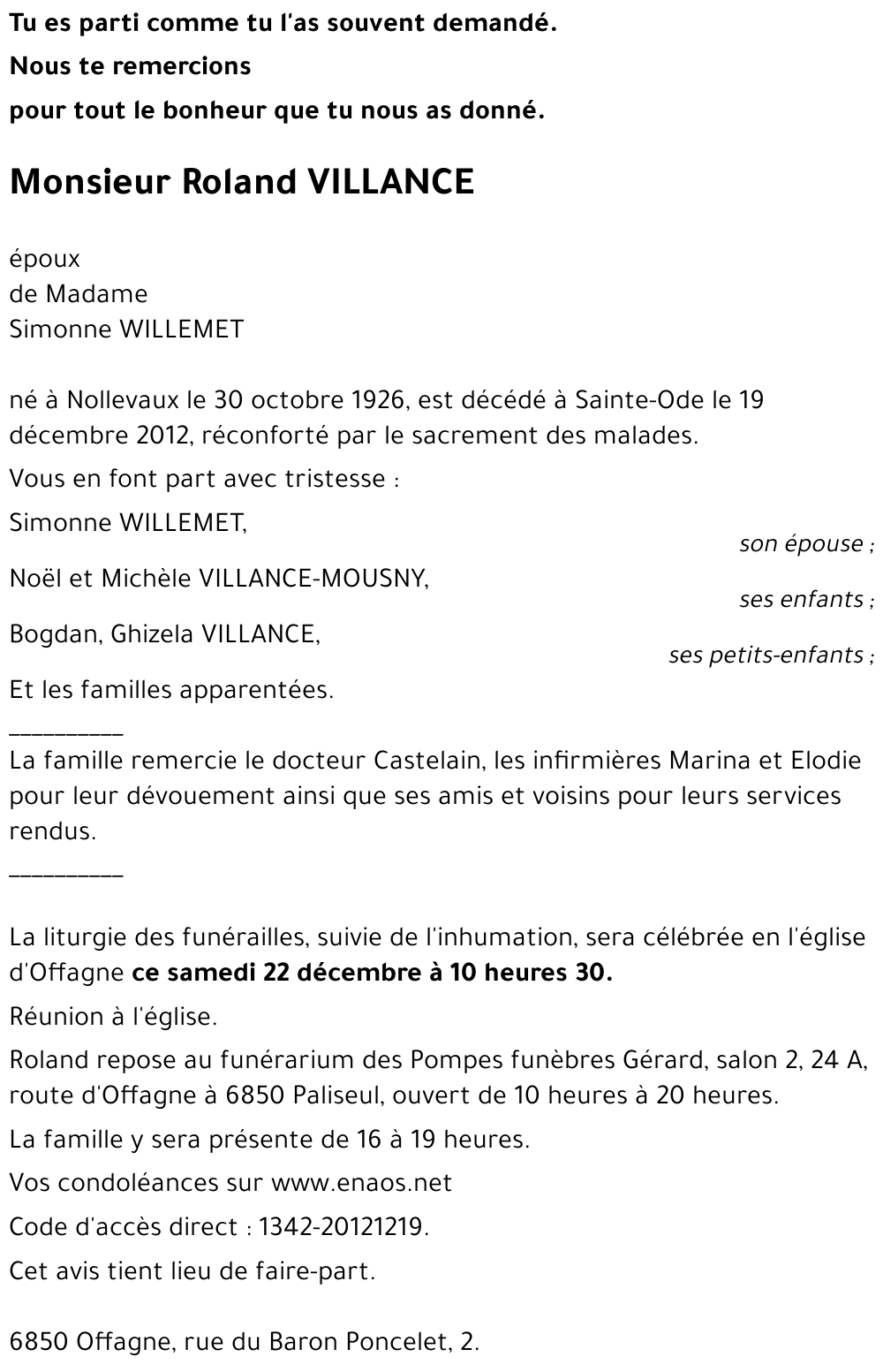 Roland VILLANCE