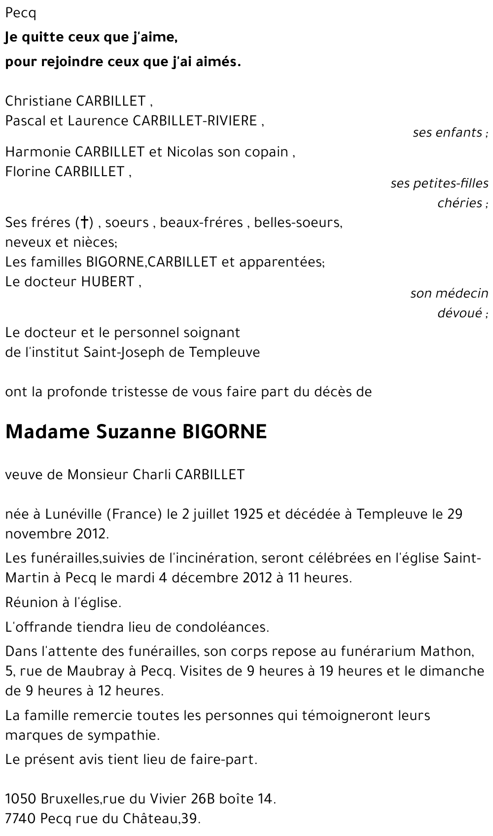 suzanne bigorne