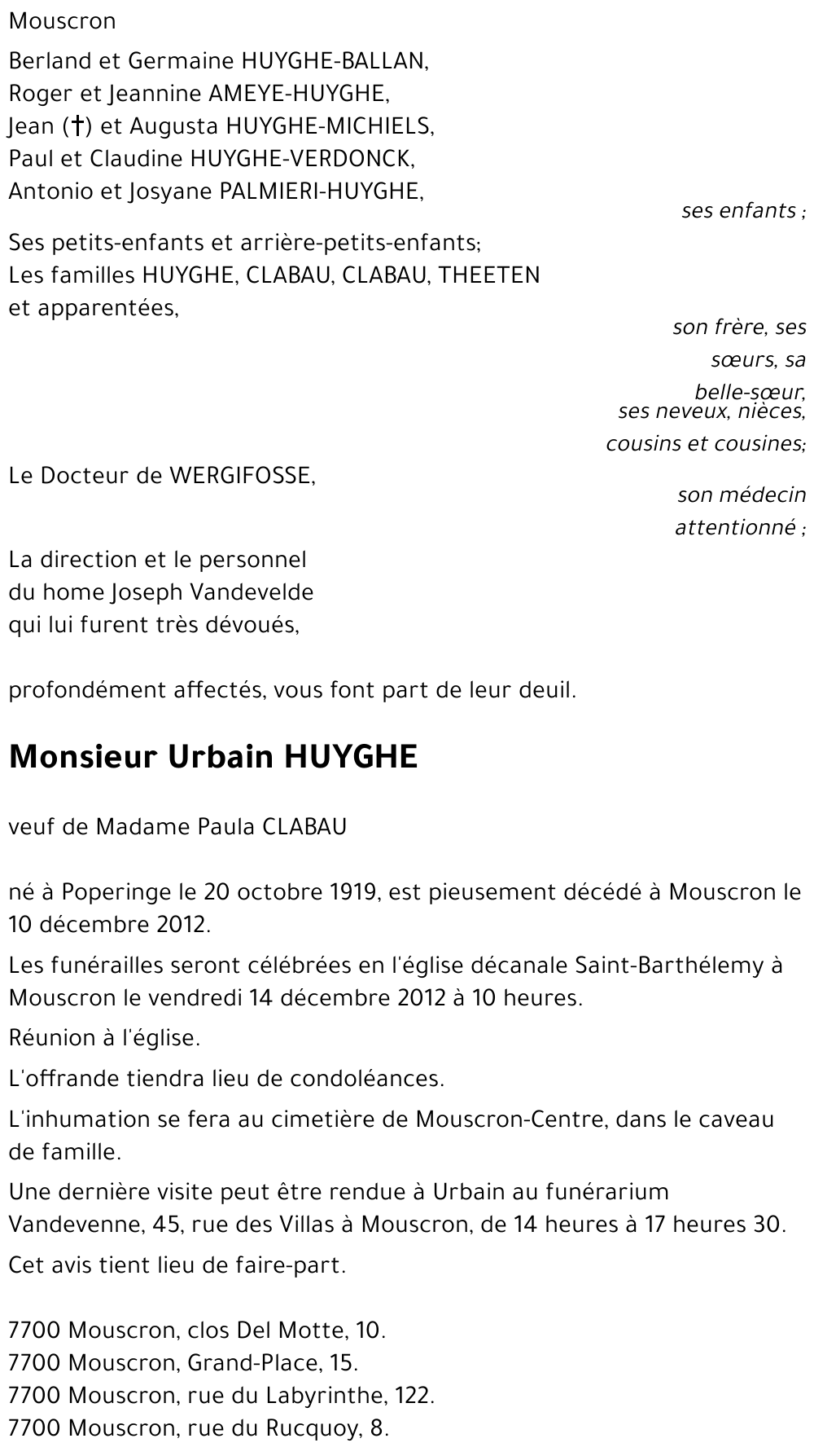 Urbain HUYGHE