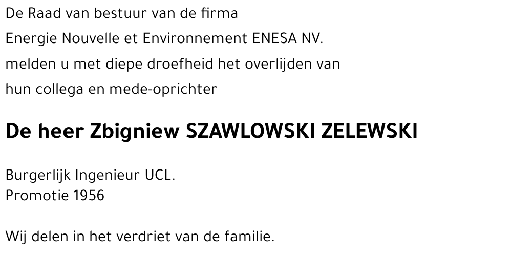 Zbigniew SZAWLOWSKI ZELEWSKI