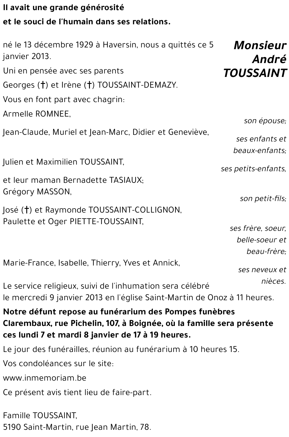 André TOUSSAINT