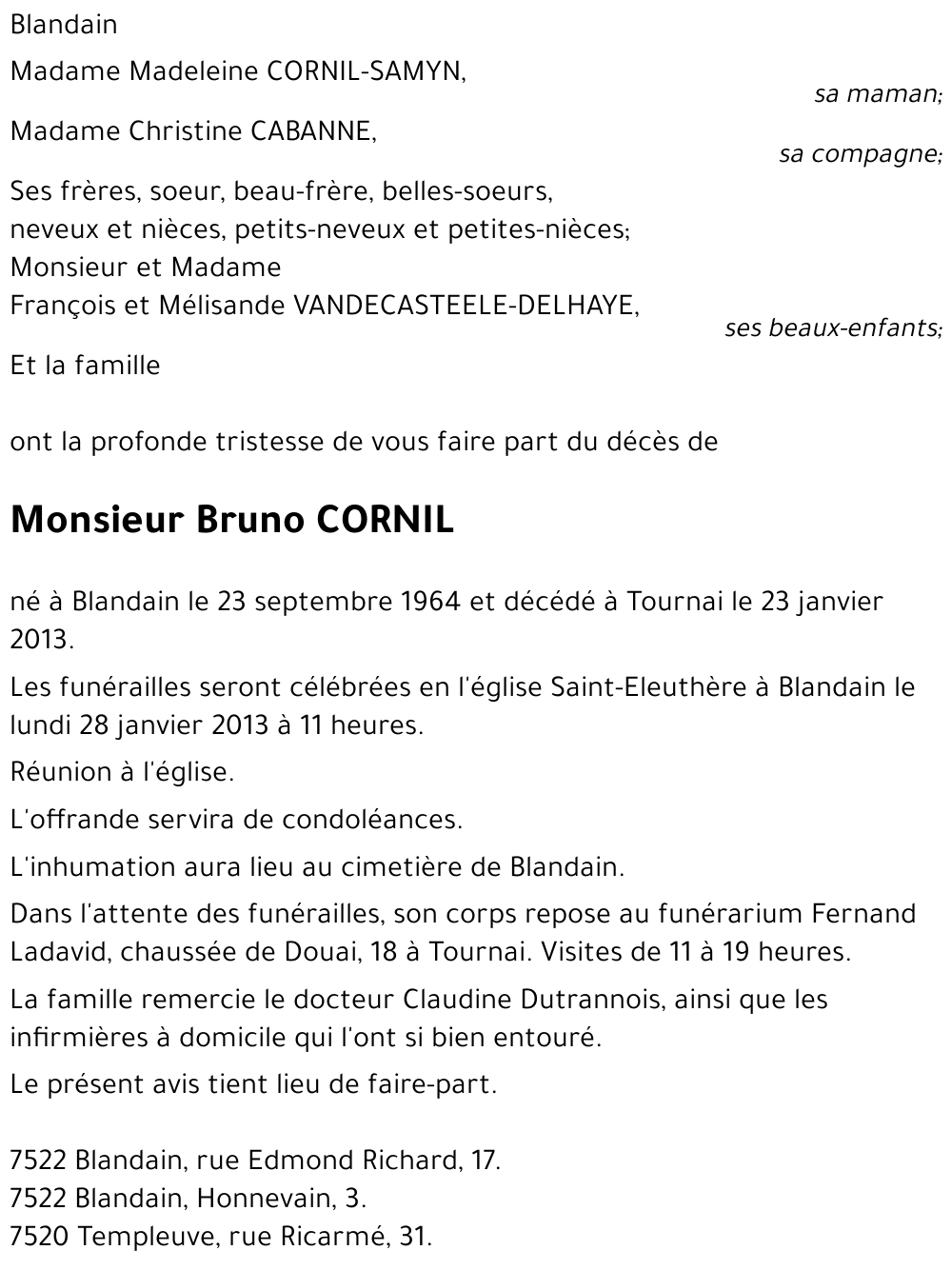 Bruno CORNIL