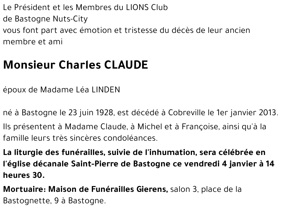 Charles CLAUDE