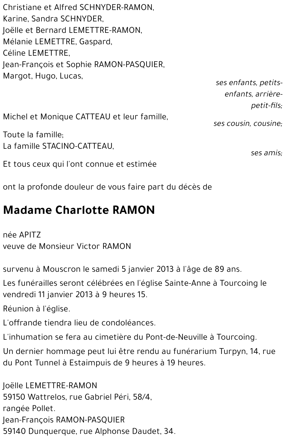CHARLOTTE RAMON