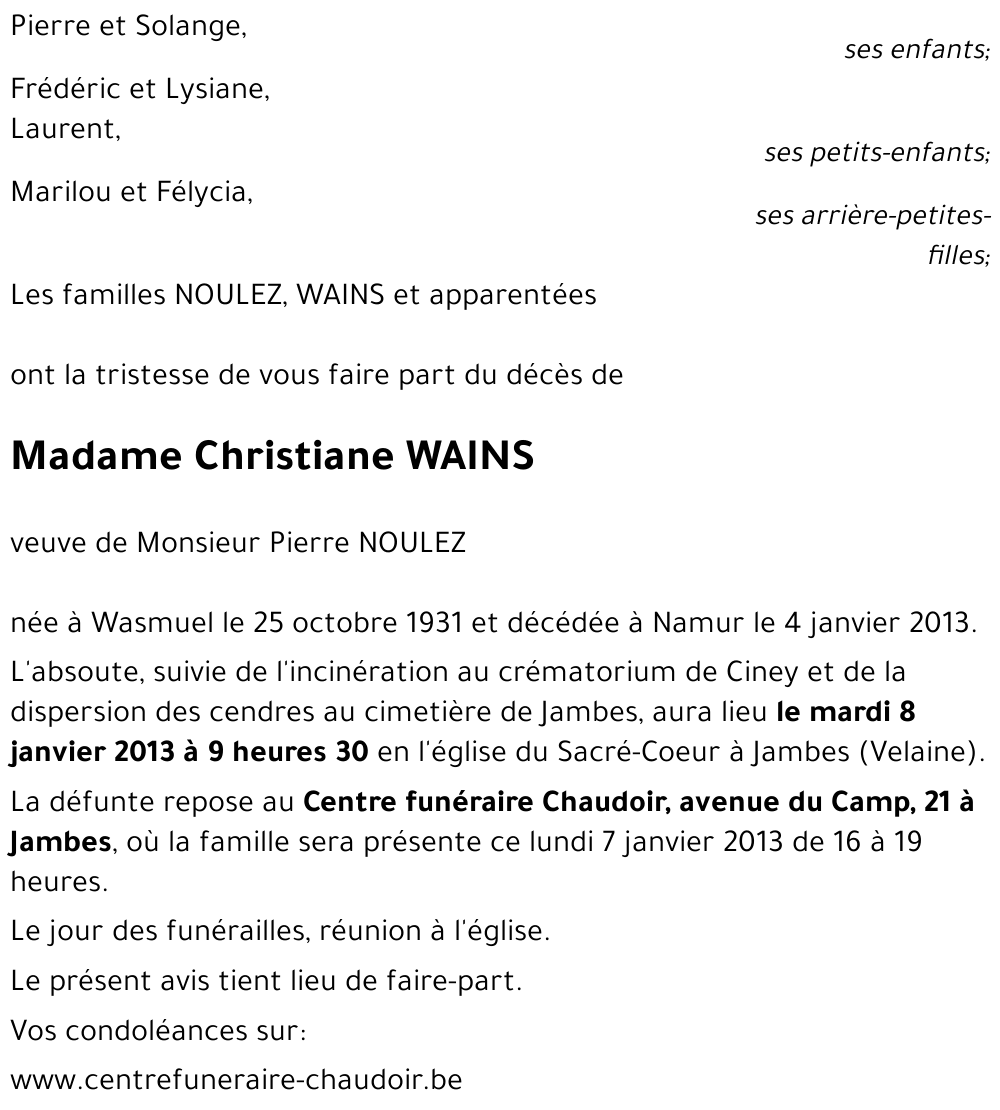 Christiane WAINS