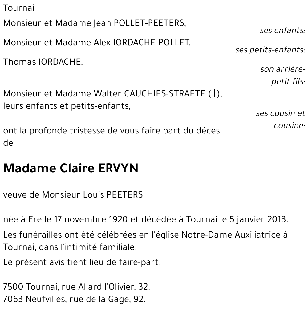 Claire ERVYN