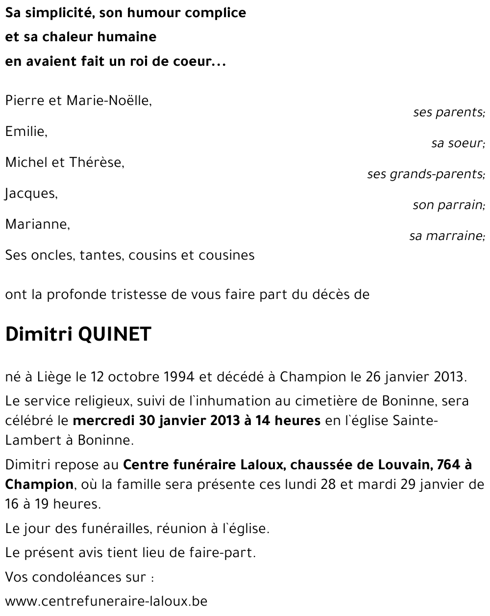 Dimitri QUINET