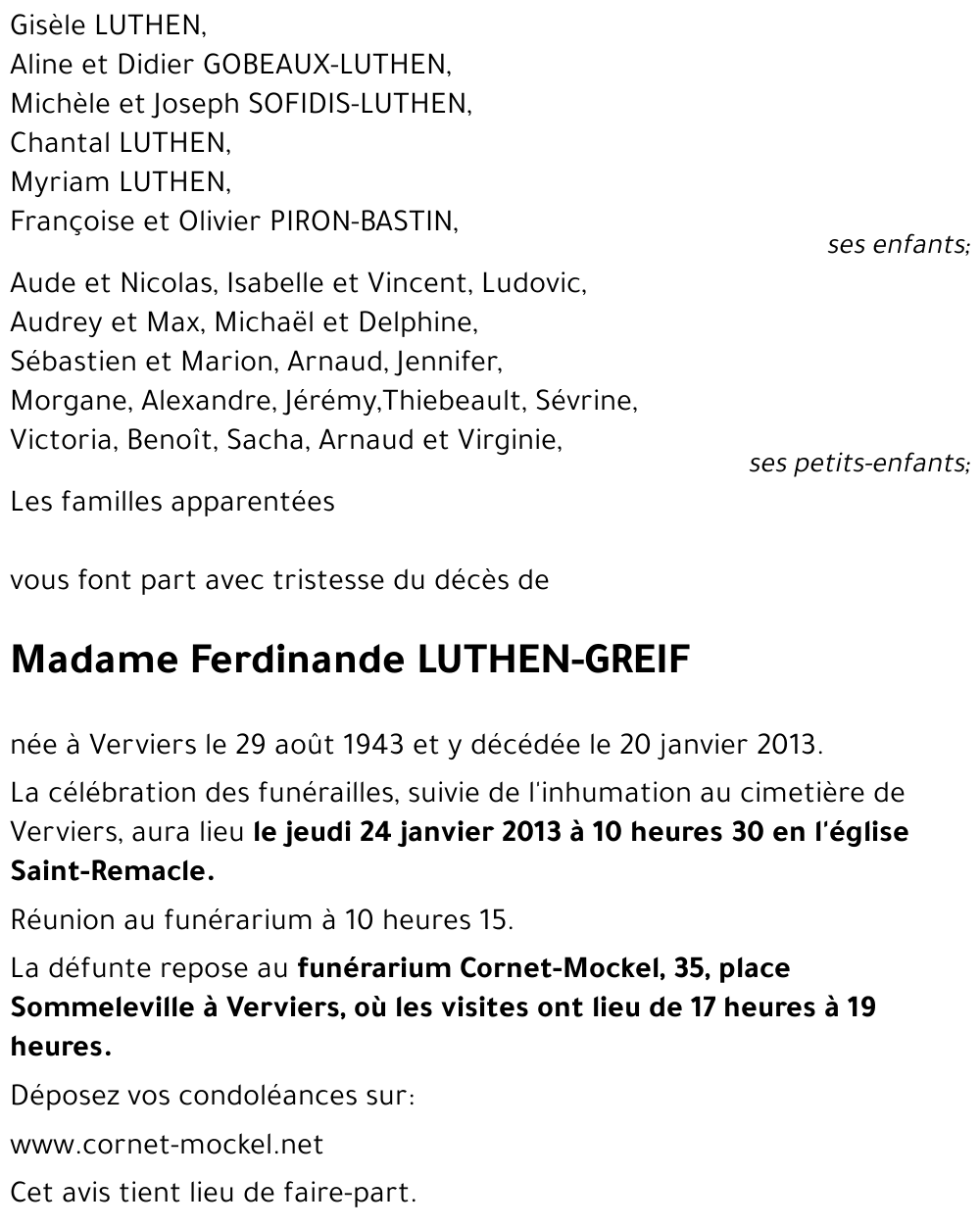 Ferdinande GREIF