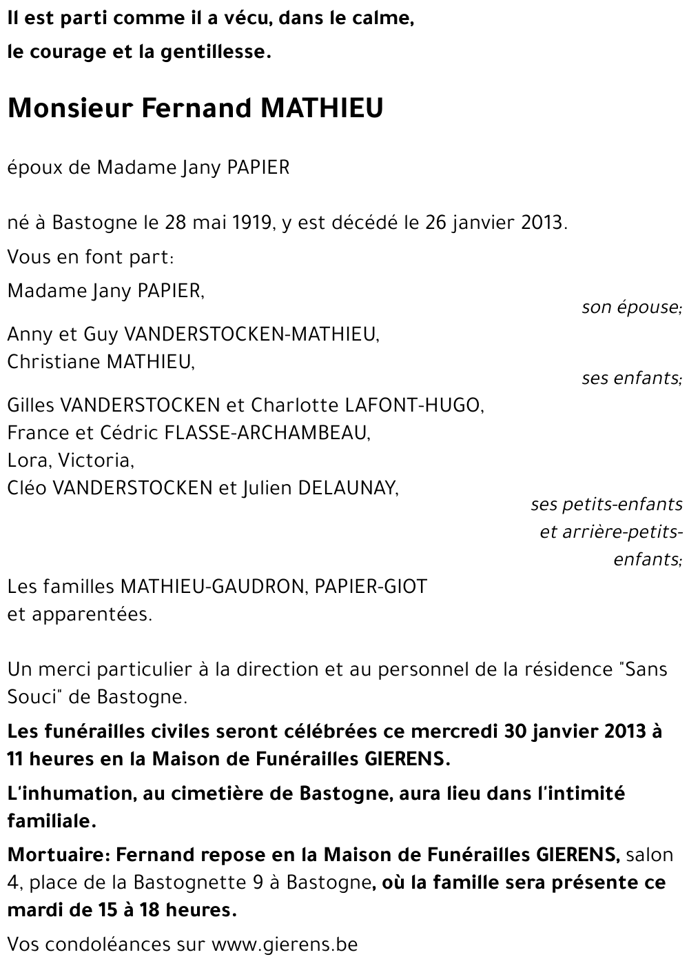 Fernand MATHIEU