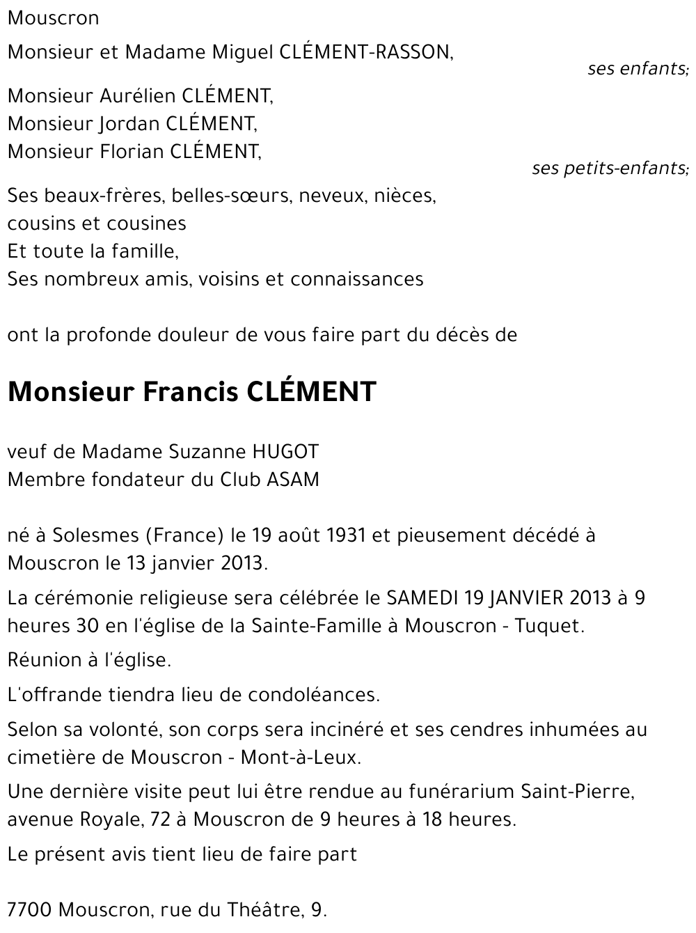 Francis CLEMENT