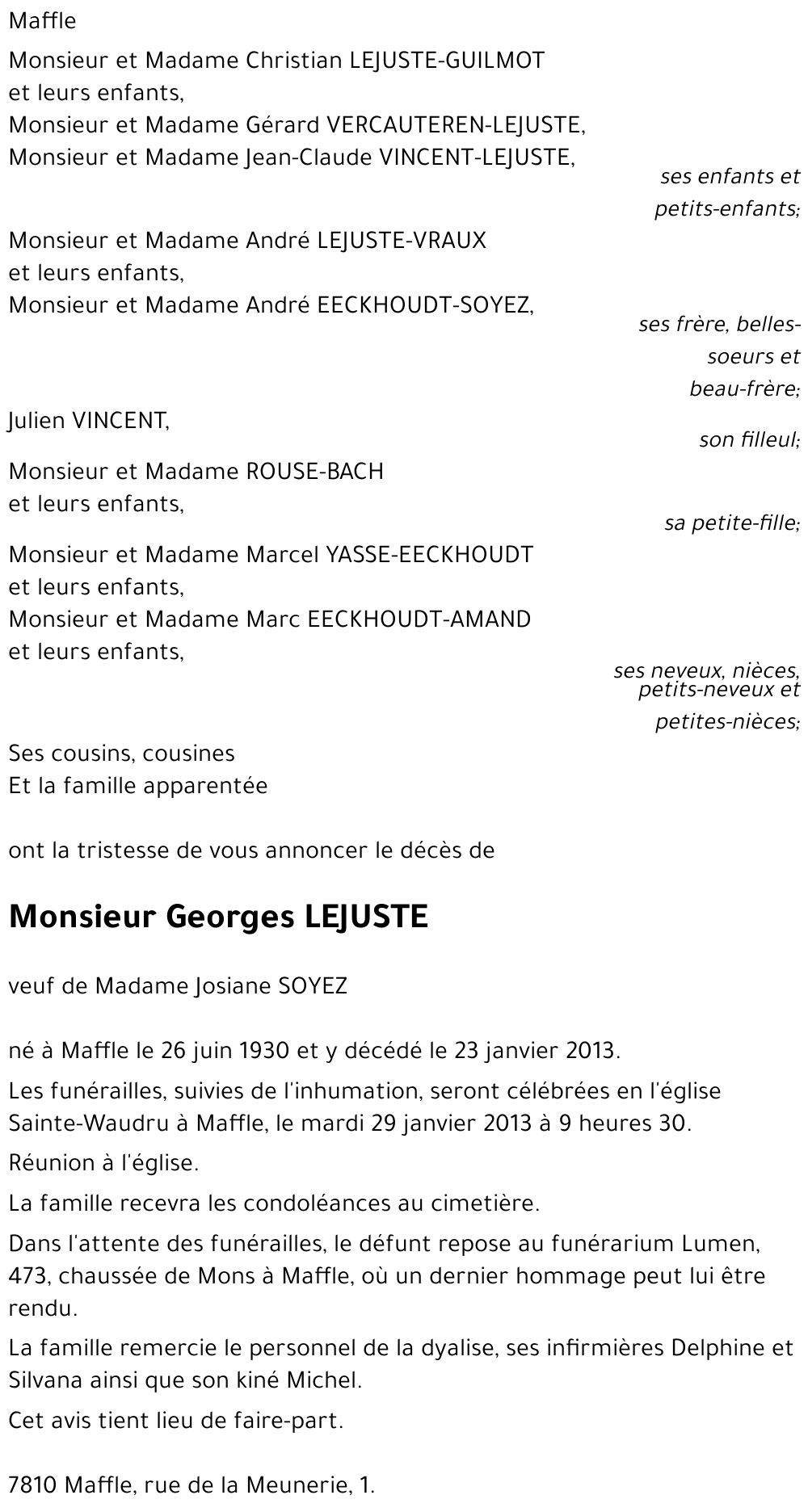 Georges LEJUSTE