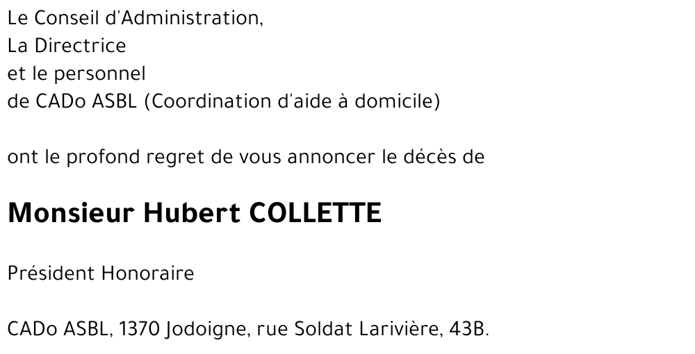 Hubert COLLETTE