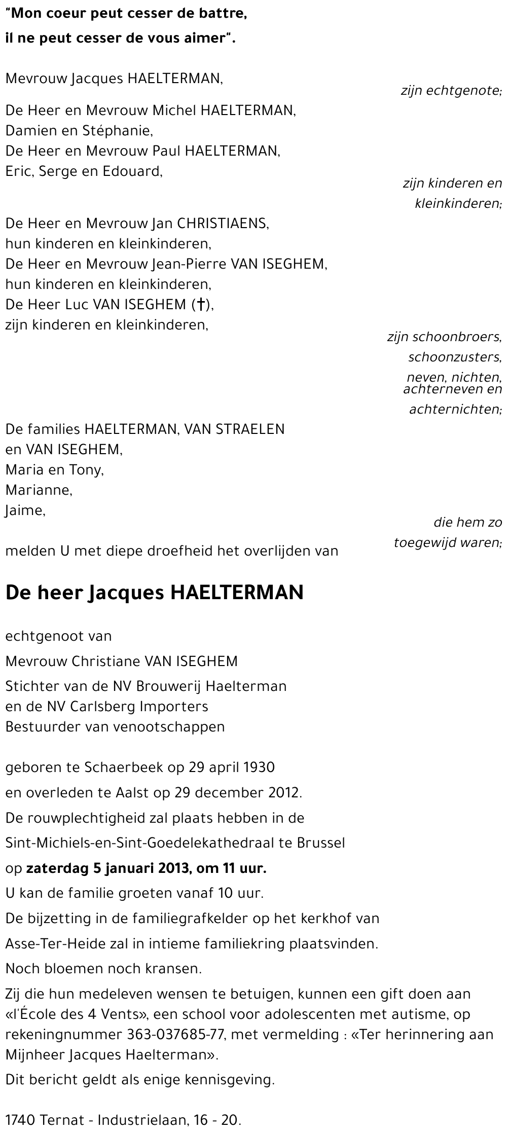 Jacques HAELTERMAN