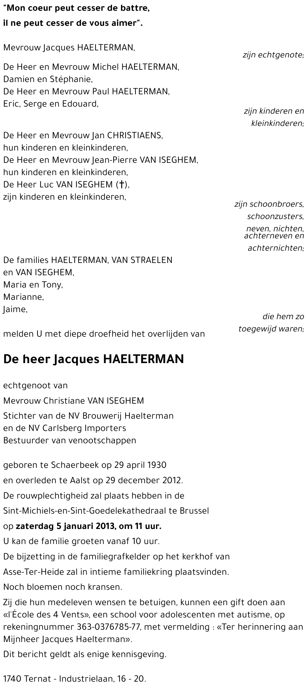 Jacques HAELTERMAN
