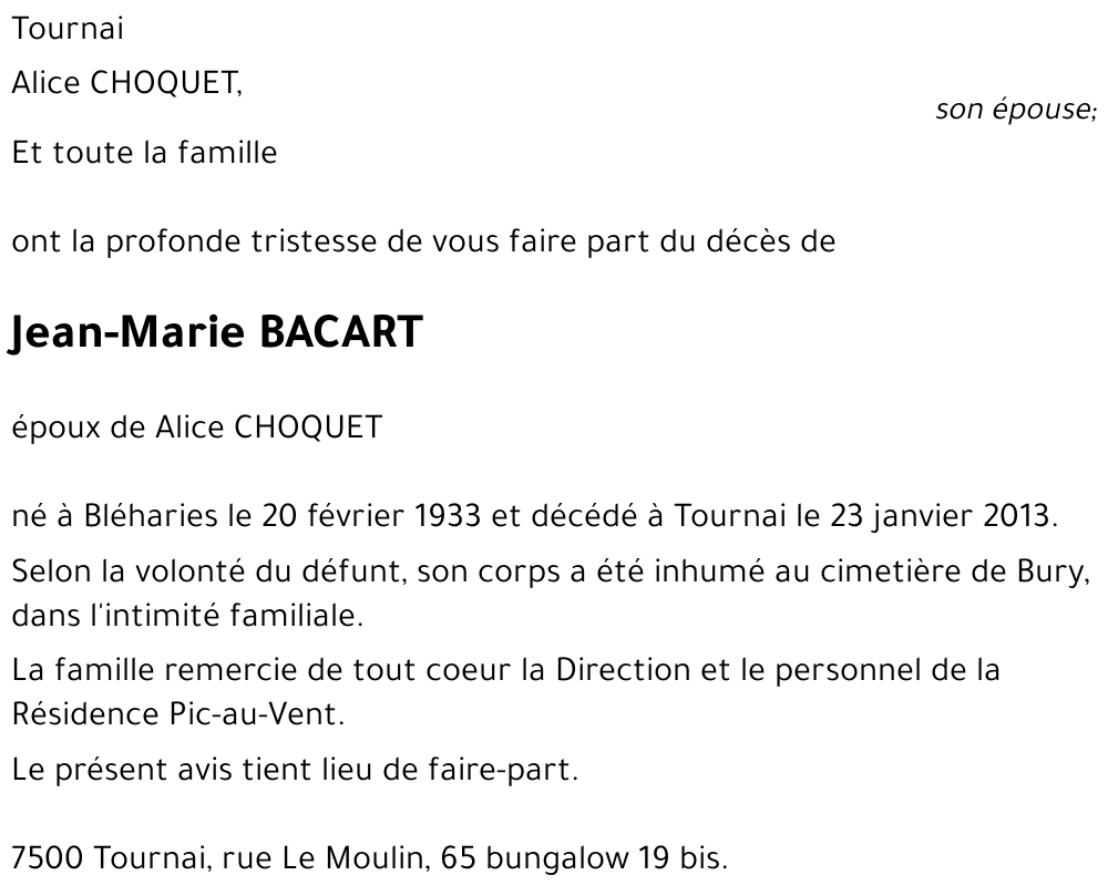 Jean-Marie BACART