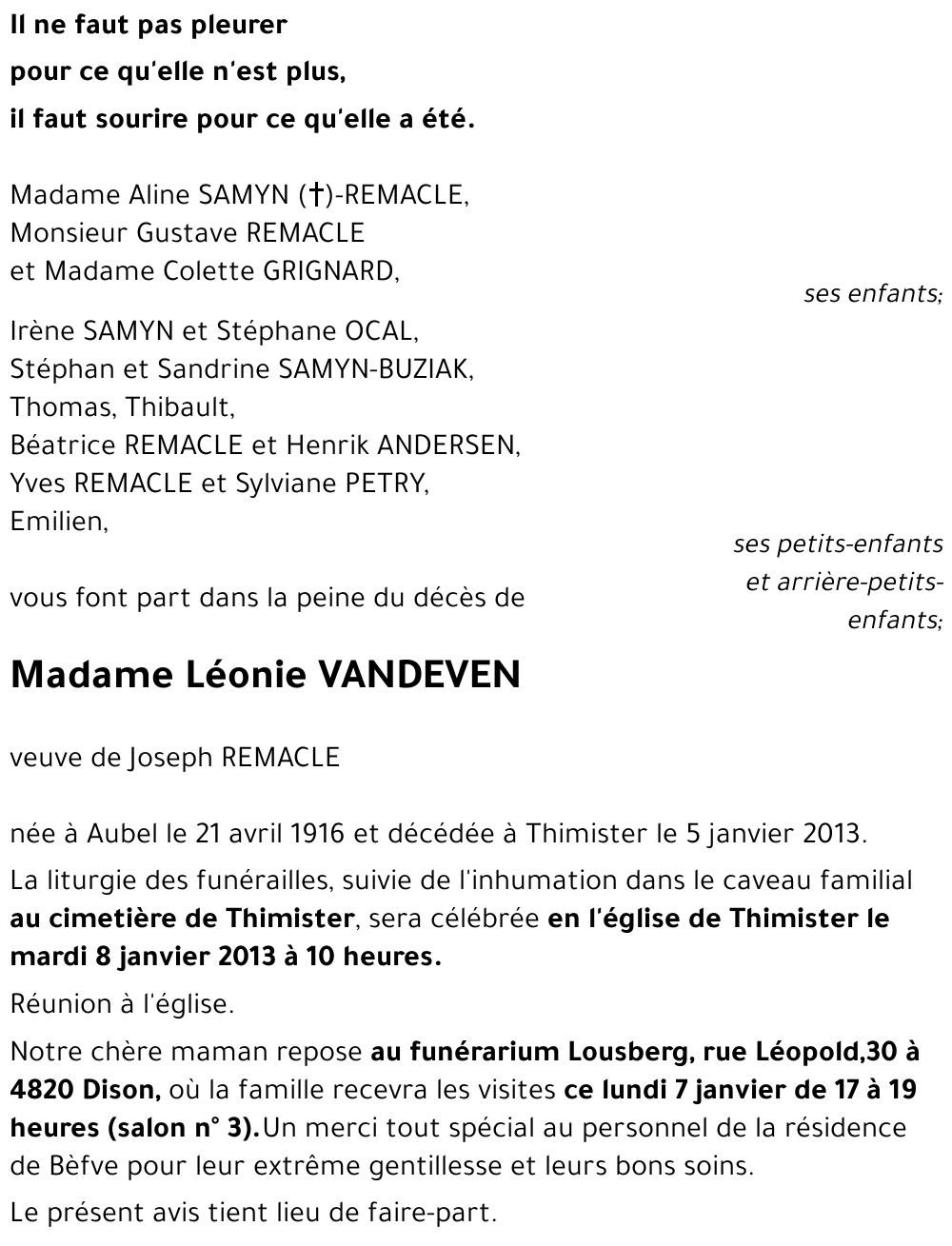 Léonie VANDEVEN
