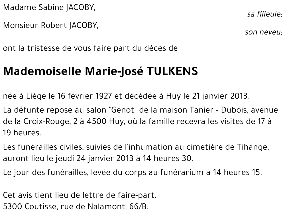 Marie-José TULKENS