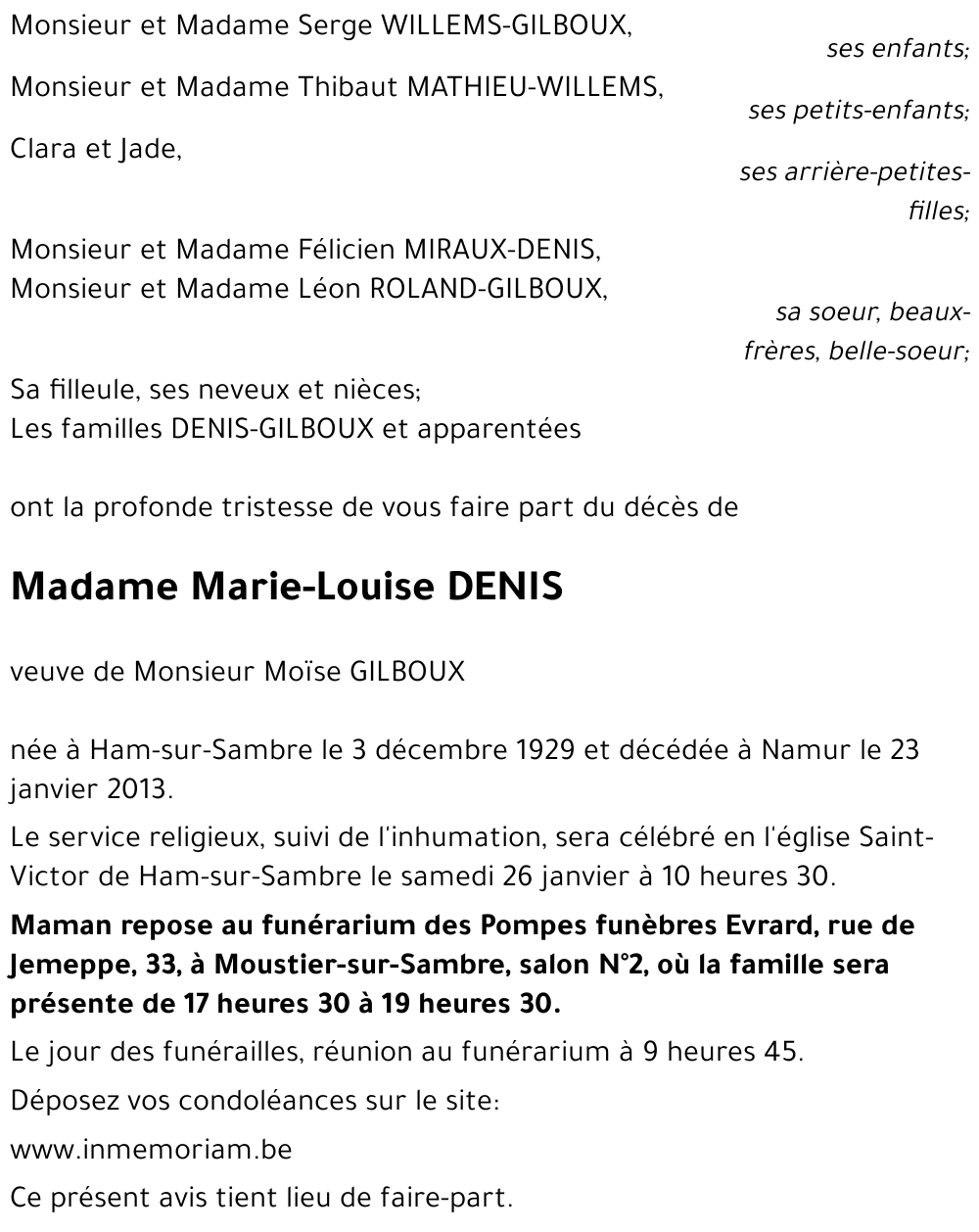 Marie-Louise DENIS