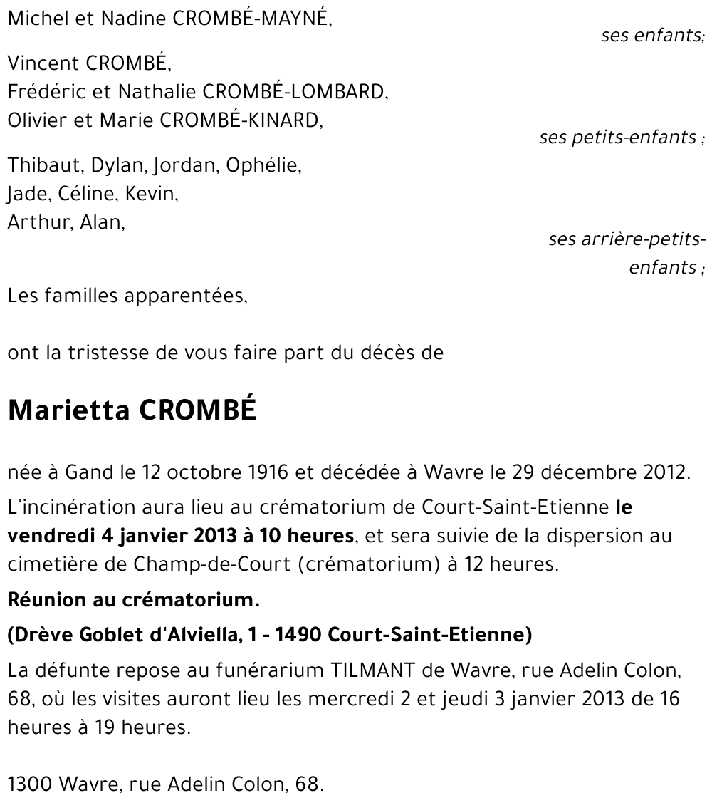 Marietta CROMBE
