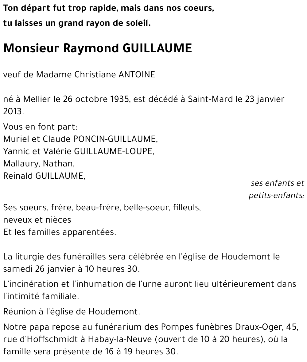 Raymond GUILLAUME