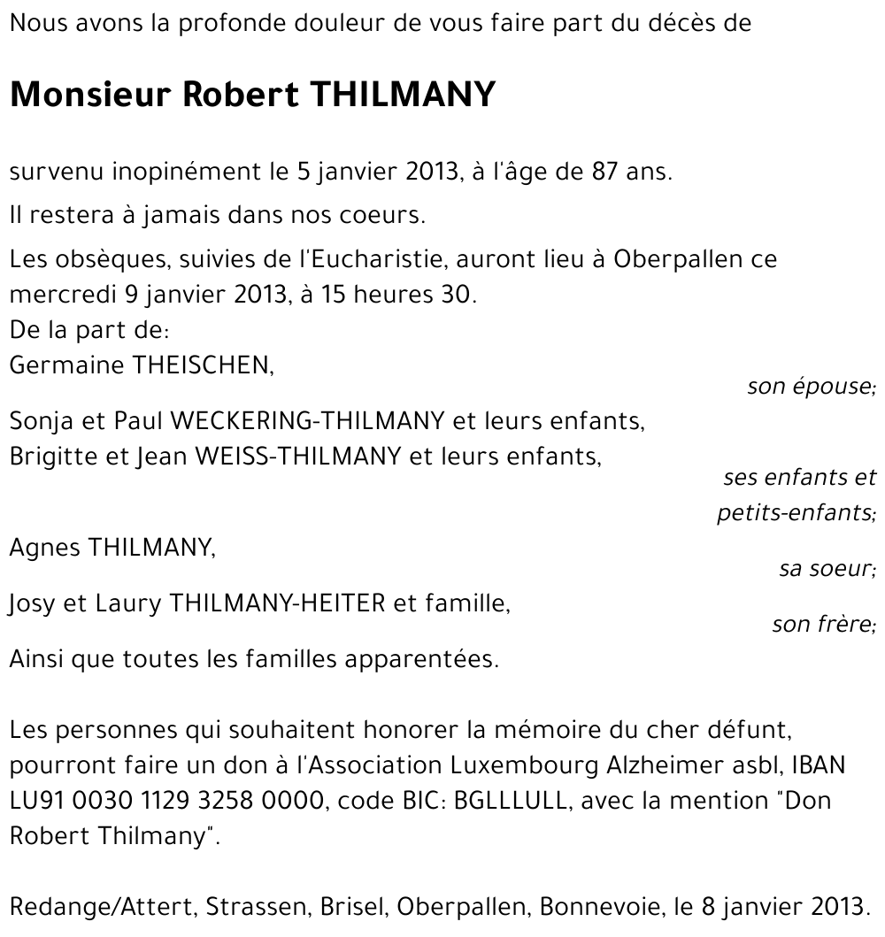 Robert THILMANY