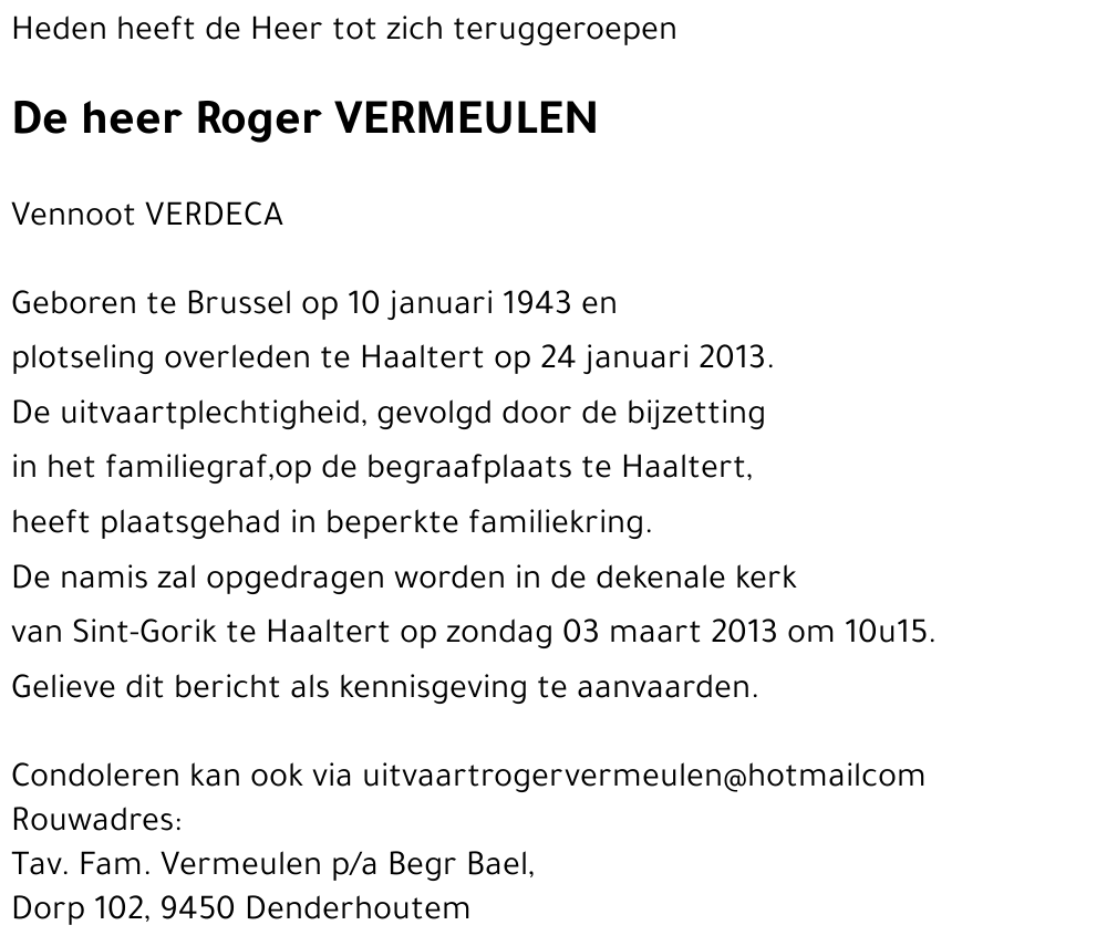 Roger VERMEULEN