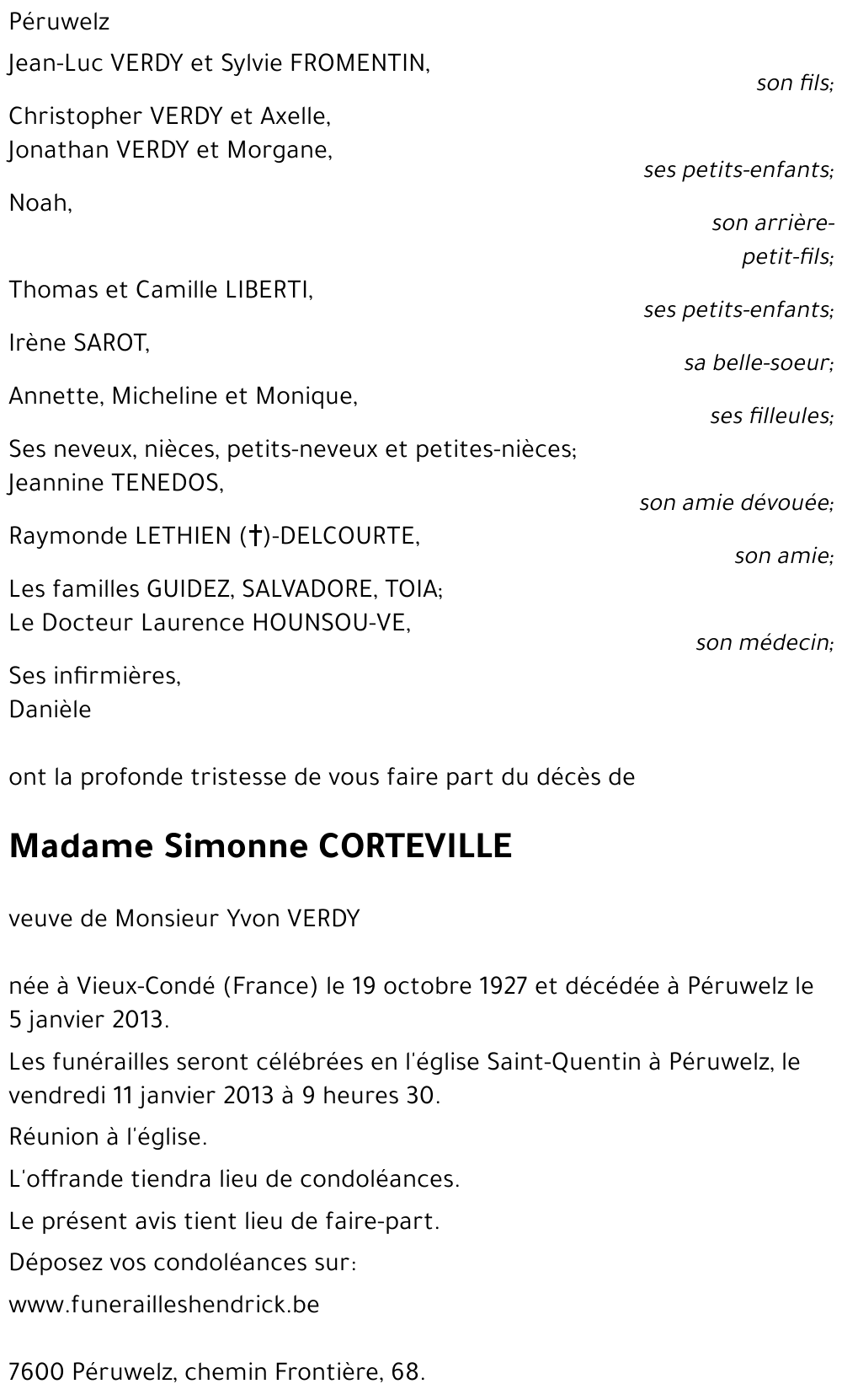 Simonne CORTEVILLE
