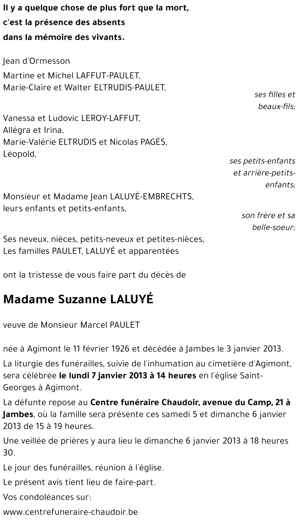Suzanne LALUYE