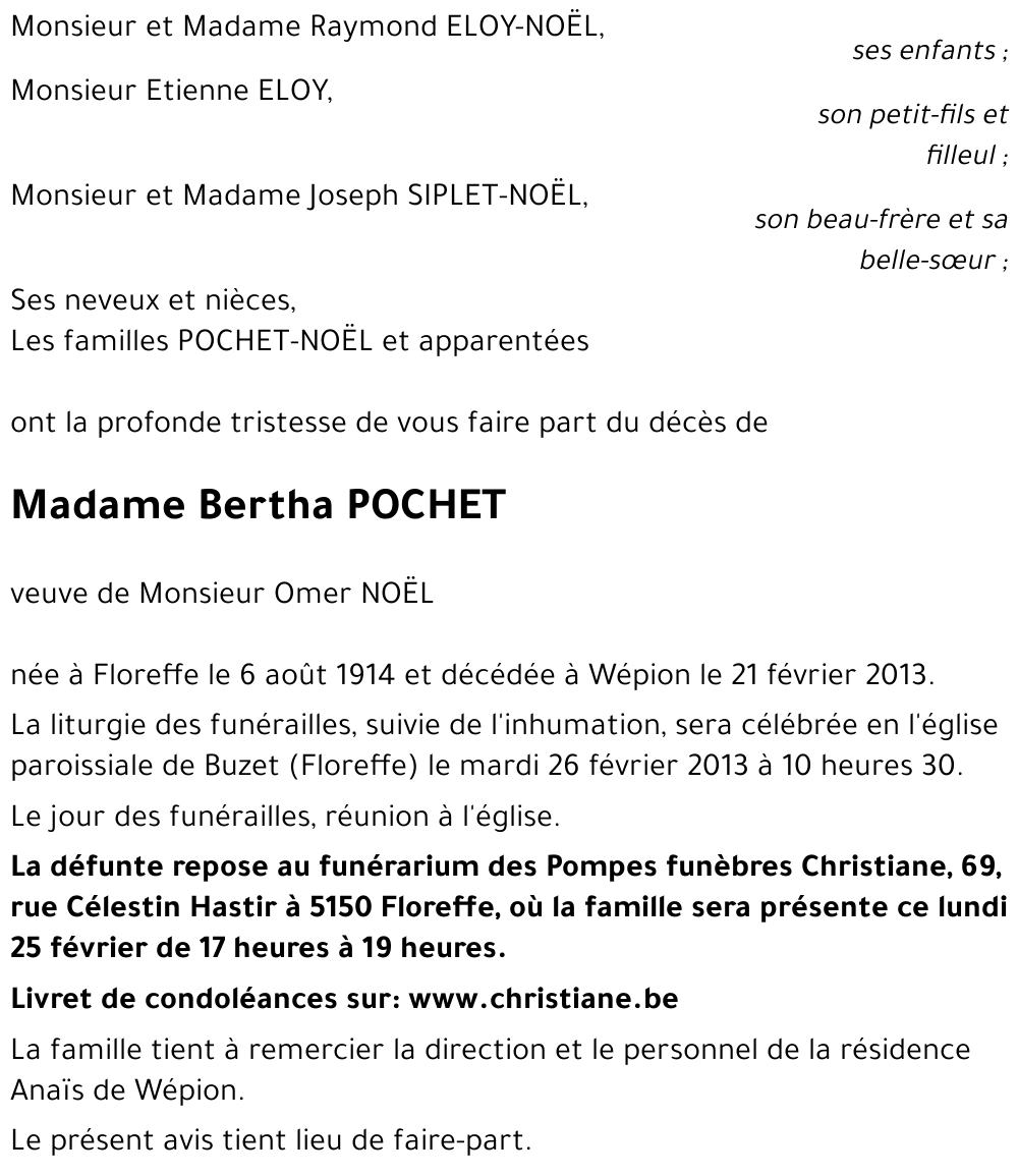 Bertha POCHET