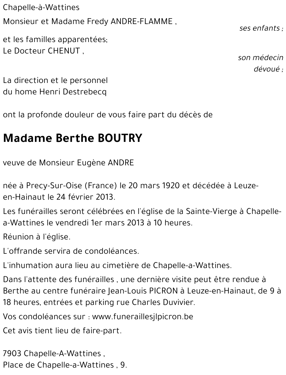 BOUTRY Berthe