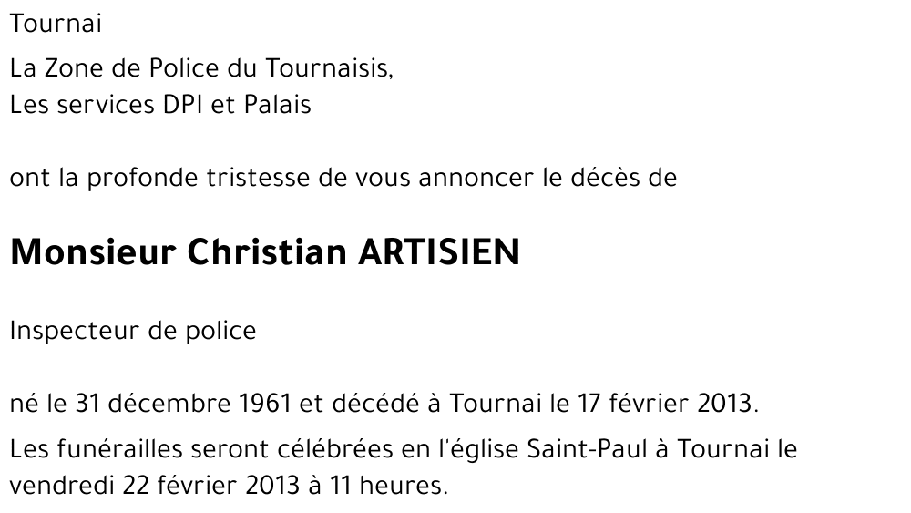 Christian ARTISIEN