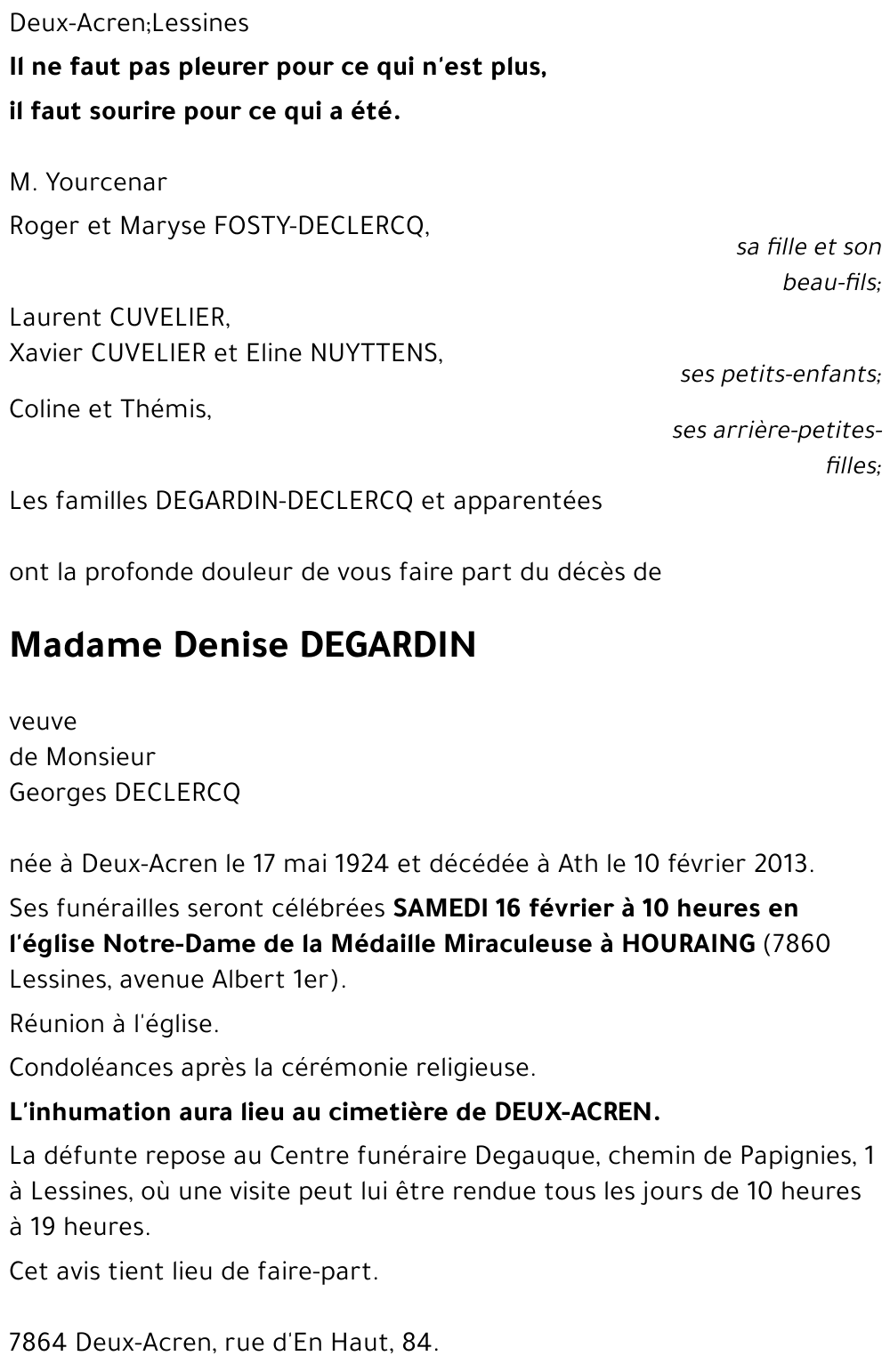 Denise DEGARDIN